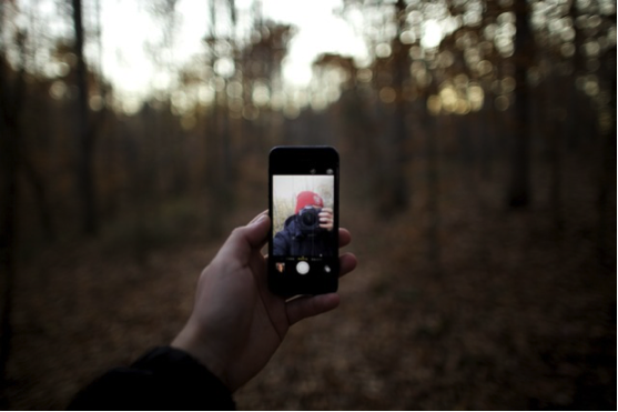 photo of a selfie photo in a photo