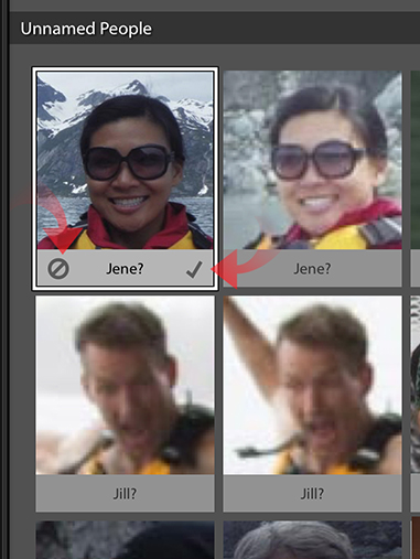 Lightroom guessing faces within Face Detection feature