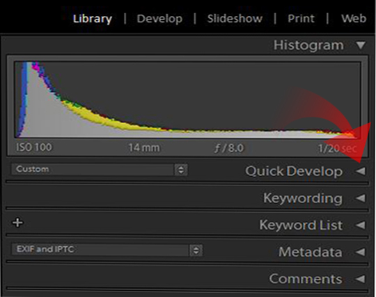 Lightroom's Quick Develop dropdown