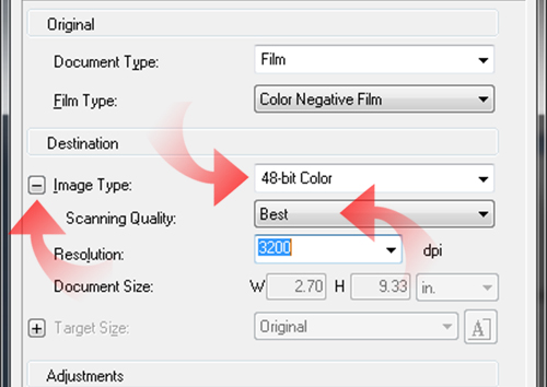 we want a top quality scanning process, so choose Best as your scanning quality