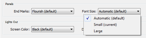 Text size adjustments for Lightroom