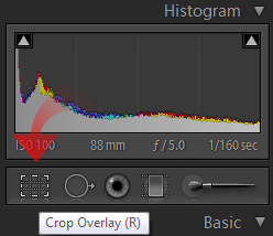 Crop overlay location in lightroom