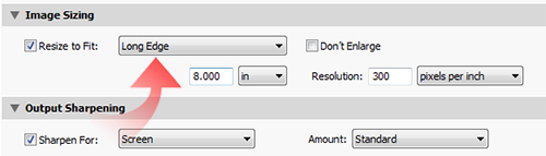 DPI for Long Edge Image Sizing