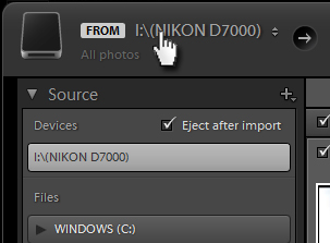 importing your images from an external drive