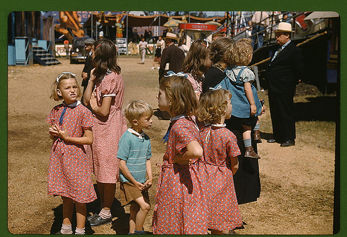 At the Vermont State Fair, Rutland. Jack Delano. 1941. Shot on Kodachrome
