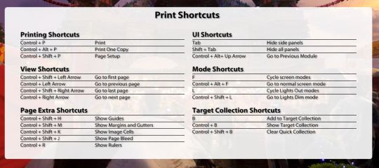 LIghtroom Print keyboard tips