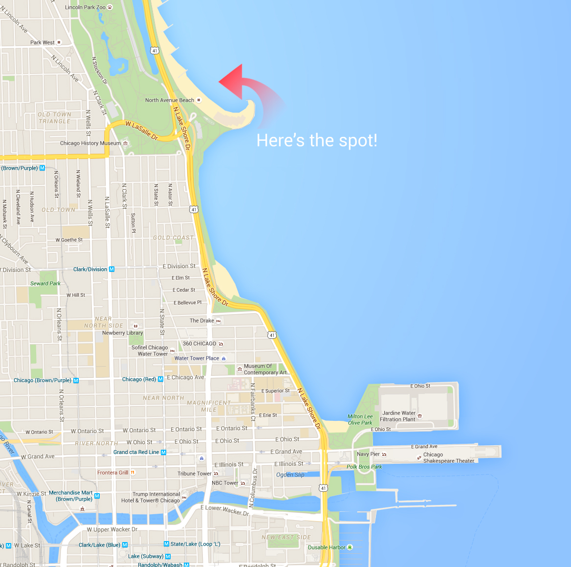 google map showing the location and purpose of the shoot