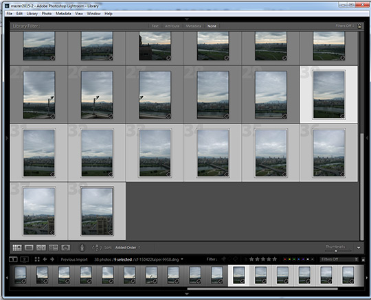 Panorama photo selection in Lightroom CC