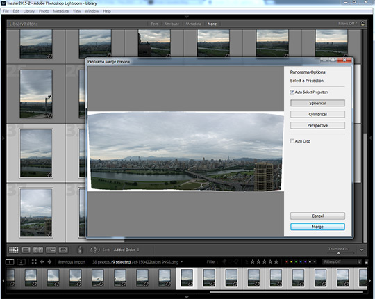 Panorama preview in Lightroom CC