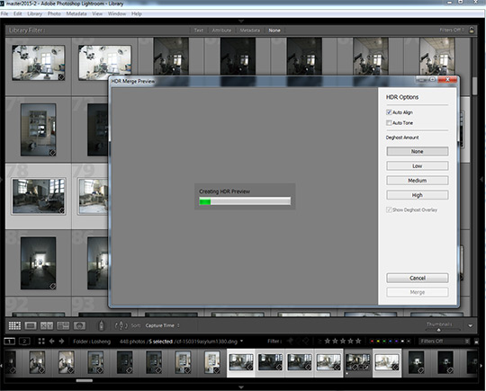 Processing photos for HDR conversion in Lightroom CC